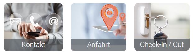 Informationskacheln in der digitalen Gästemappe