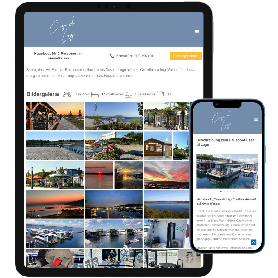 Ein Hausboot am Geiseltalsee