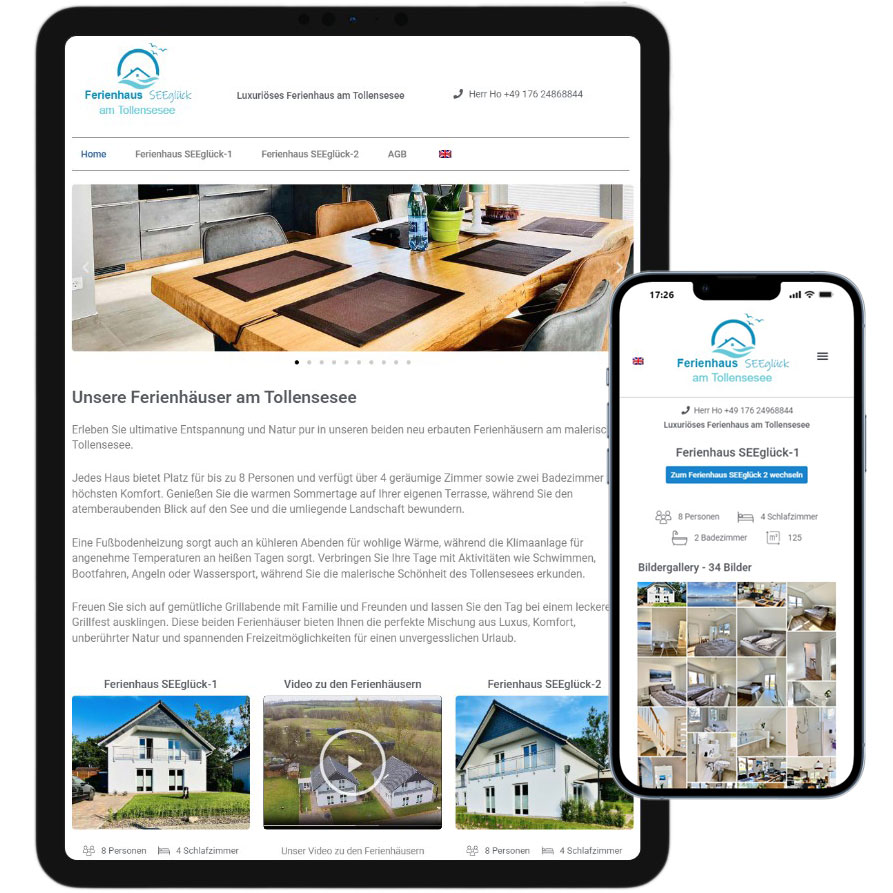 Zwei luxuriöse Ferienhäuser am Tollensesee